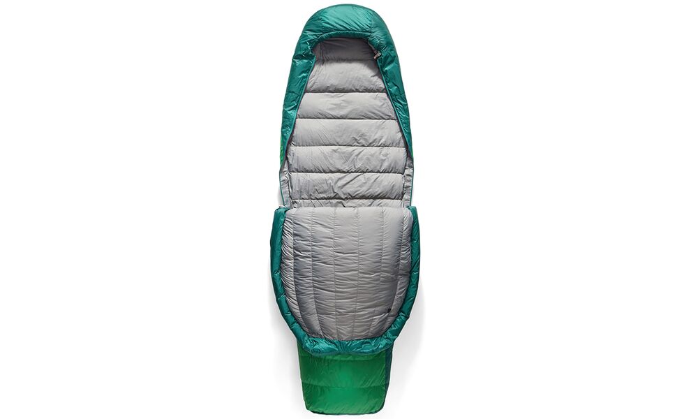 Демісезонний пуховий спальник Sea to Summit Ascent -9C - Long до -9°C: з капюшоном, Максимальний зріст користувача: 198, Колір: Rain Forest Green, Сторона застібки: ліва, зображення 3