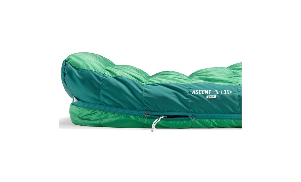 Демісезонний пуховий спальник Sea to Summit Ascent -9C - Regular до -9°C: з капюшоном, Максимальний зріст користувача: 185, Колір: Rain Forest Green, Сторона застібки: ліва, зображення 7