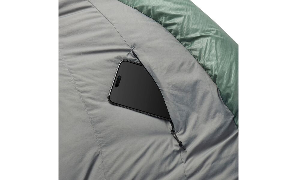 Демісезонний пуховий спальник Sea to Summit Ascent Women's -1C - Regular до -8°C: з капюшоном, Максимальний зріст користувача: 170, Колір: Celery Green, Сторона застібки: права, зображення 10