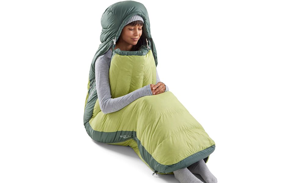 Демісезонний пуховий спальник Sea to Summit Ascent Women's -1C - Regular до -8°C: з капюшоном, Максимальний зріст користувача: 170, Колір: Celery Green, Сторона застібки: права, зображення 14