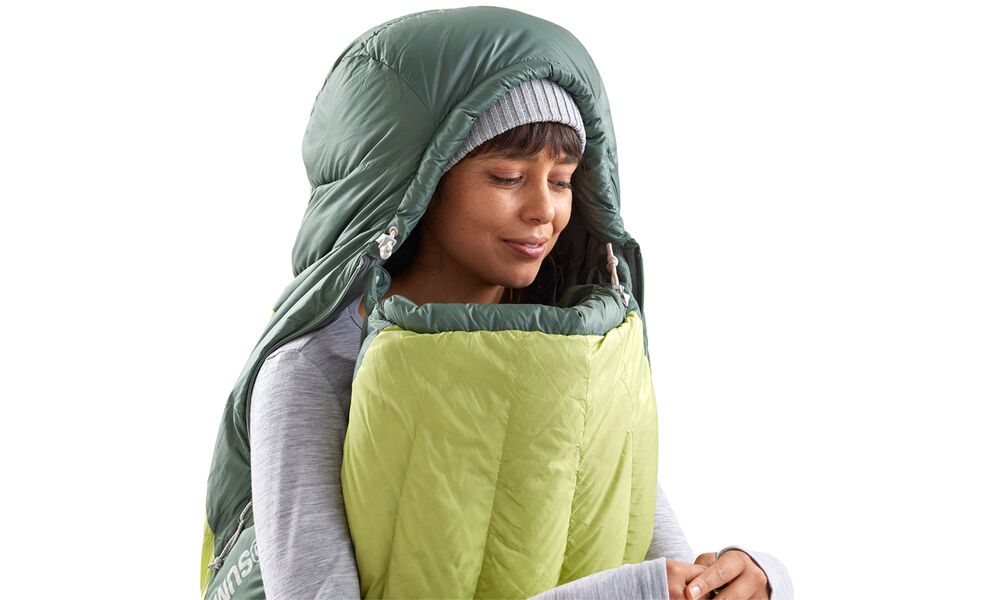 Демісезонний пуховий спальник Sea to Summit Ascent Women's -1C - Regular до -8°C: з капюшоном, Максимальний зріст користувача: 170, Колір: Celery Green, Сторона застібки: права, зображення 15