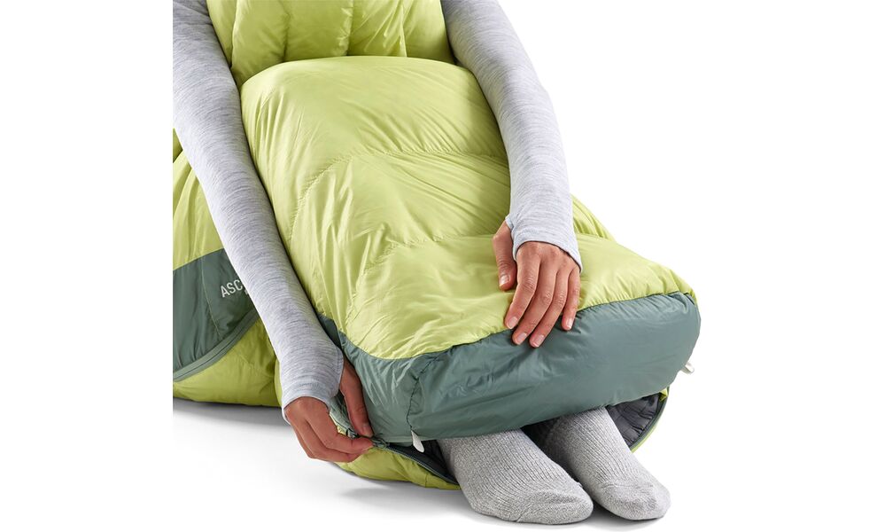Зимовий пуховий спальник Sea to Summit Ascent Women's -9C - Regular до -15°C: з капюшоном, Максимальний зріст користувача: 170, Колір: Celery Green, Сторона застібки: права, зображення 16
