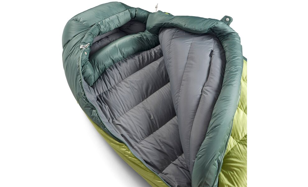 Демісезонний пуховий спальник Sea to Summit Ascent Women's -1C - Regular до -8°C: з капюшоном, Максимальний зріст користувача: 170, Колір: Celery Green, Сторона застібки: права, зображення 7