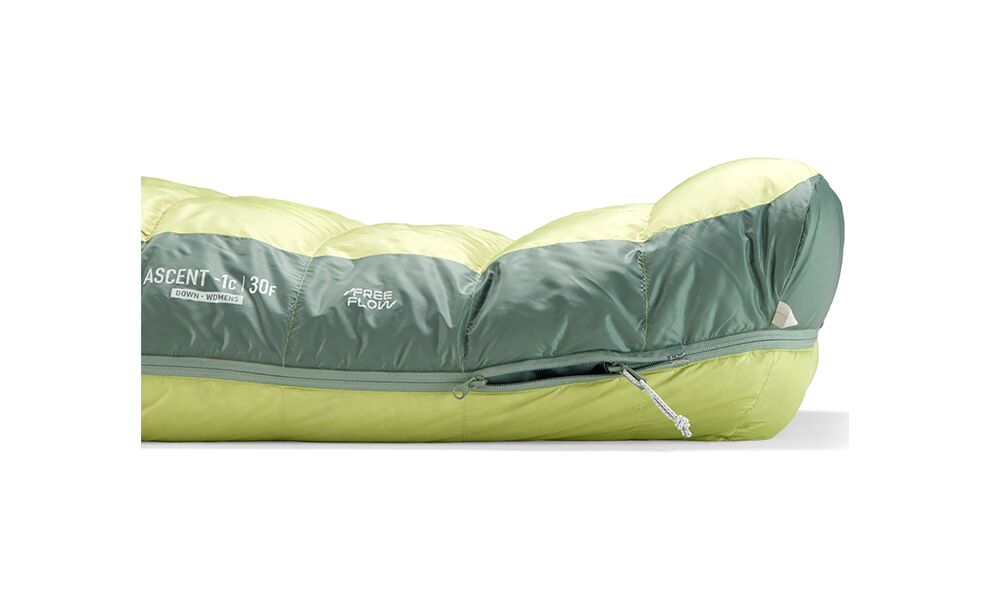 Демісезонний пуховий спальник Sea to Summit Ascent Women's -1C - Regular до -8°C: з капюшоном, Максимальний зріст користувача: 170, Колір: Celery Green, Сторона застібки: права, зображення 8
