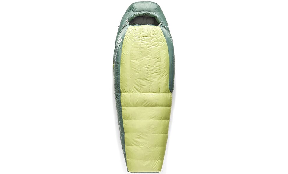 Зимовий пуховий спальник Sea to Summit Ascent Women's -9C - Regular до -15°C: з капюшоном, Максимальний зріст користувача: 170, Колір: Celery Green, Сторона застібки: права, зображення 2