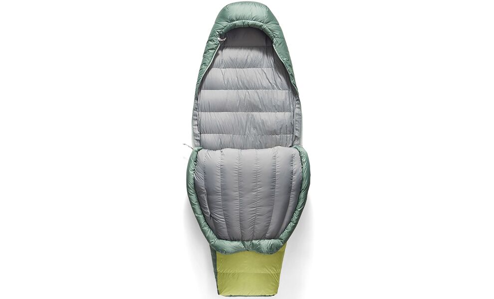 Зимовий пуховий спальник Sea to Summit Ascent Women's -9C - Regular до -15°C: з капюшоном, Максимальний зріст користувача: 170, Колір: Celery Green, Сторона застібки: права, зображення 4
