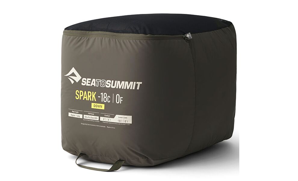 Зимовий пуховий спальник Sea to Summit Spark -18C - Long до -18°C: з капюшоном, Максимальний зріст користувача: 198, Колір: Beluga Black, Сторона застібки: ліва, зображення 15