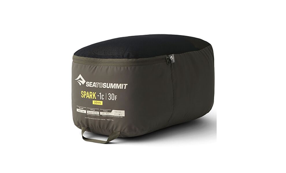 Демісезонний пуховий спальник Sea to Summit Spark -1C - Regular до -1°C: з капюшоном, Максимальний зріст користувача: 185, Колір: Beluga Black, Сторона застібки: ліва, зображення 15