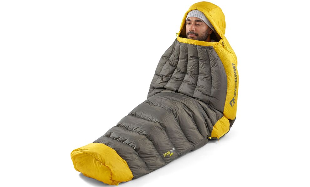 Демісезонний пуховий спальник Sea to Summit Spark -1C - Regular до -1°C: з капюшоном, Максимальний зріст користувача: 185, Колір: Beluga Black, Сторона застібки: ліва, зображення 8