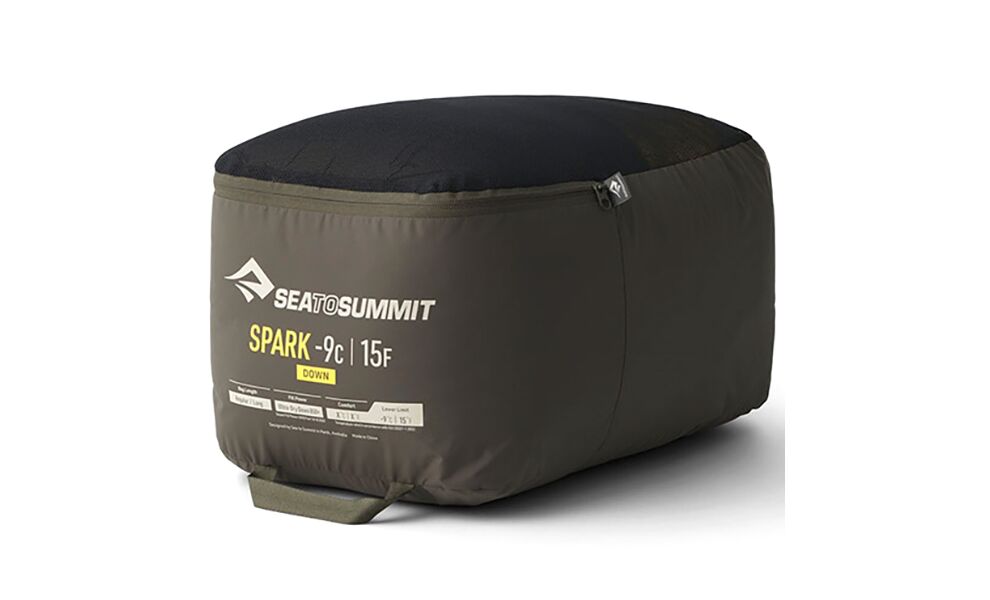 Демісезонний пуховий спальник Sea to Summit Spark -9C - Long до -9°C: з капюшоном, Максимальний зріст користувача: 198, Колір: Beluga Black, Сторона застібки: ліва, зображення 15