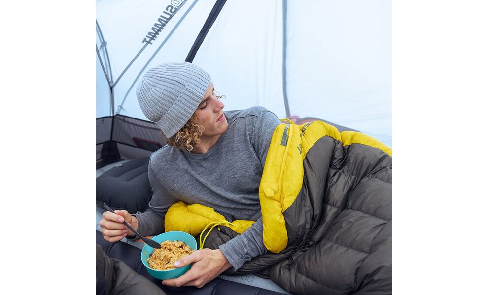 Зимовий пуховий спальник Sea to Summit Spark -18C - Regular до -18°C: з капюшоном, Максимальний зріст користувача: 185, Колір: Beluga Black, Сторона застібки: ліва, зображення 18