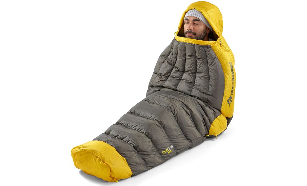 Зимовий пуховий спальник Sea to Summit Spark -18C - Long до -18°C: з капюшоном, Максимальний зріст користувача: 198, Колір: Beluga Black, Сторона застібки: ліва, зображення 8