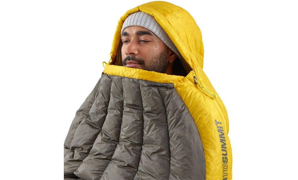 Зимовий пуховий спальник Sea to Summit Spark -18C - Regular до -18°C: з капюшоном, Максимальний зріст користувача: 185, Колір: Beluga Black, Сторона застібки: ліва, зображення 9