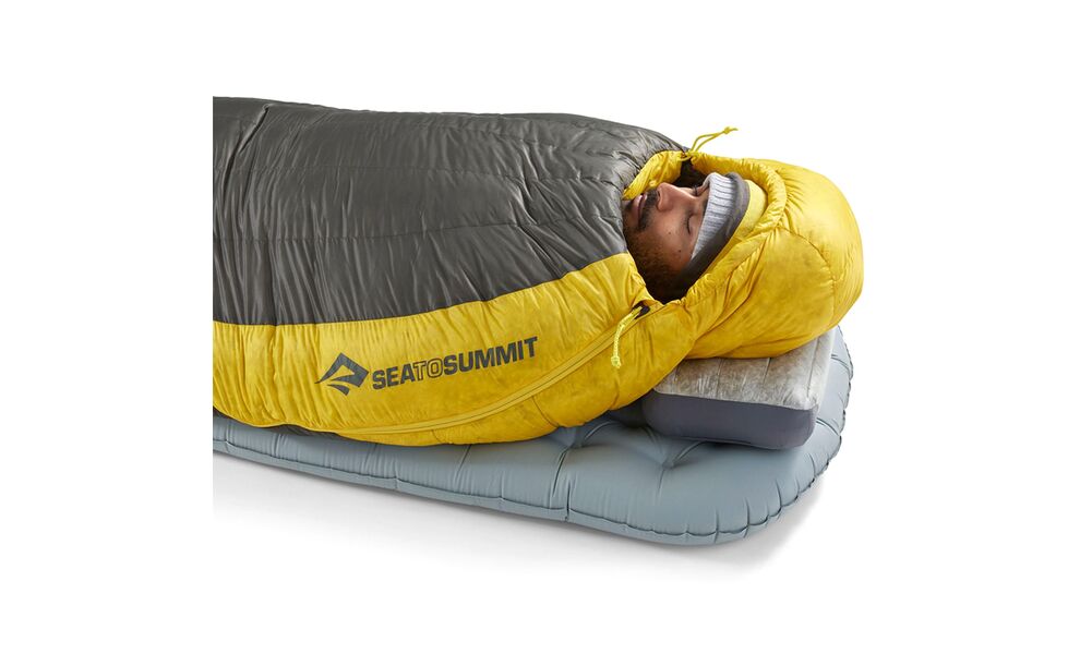 Демісезонний пуховий спальник Sea to Summit Spark -9C - Regular до -9°C: з капюшоном, Максимальний зріст користувача: 185, Колір: Beluga Black, Сторона застібки: ліва, зображення 12