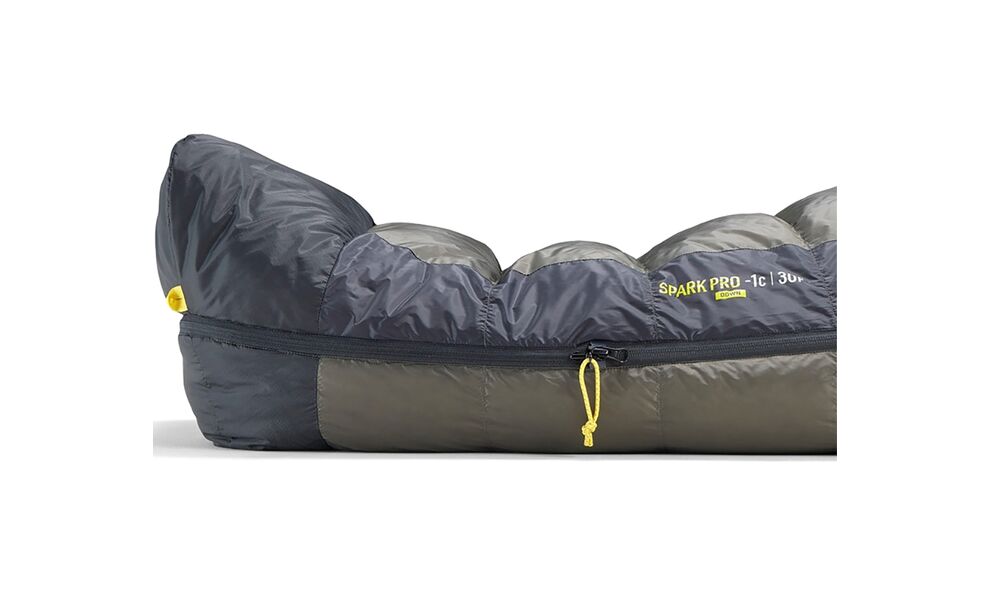 Демісезонний пуховий спальник Sea to Summit Spark Pro -9C 2025 - Long до -9°C: з капюшоном, Максимальний зріст користувача: 198, Колір: Beluga Black, Сторона застібки: ліва, зображення 8