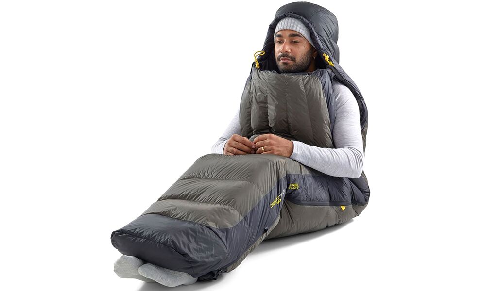 Демісезонний пуховий спальник Sea to Summit Spark Pro -9C 2025 - Long до -9°C: з капюшоном, Максимальний зріст користувача: 198, Колір: Beluga Black, Сторона застібки: ліва, зображення 9