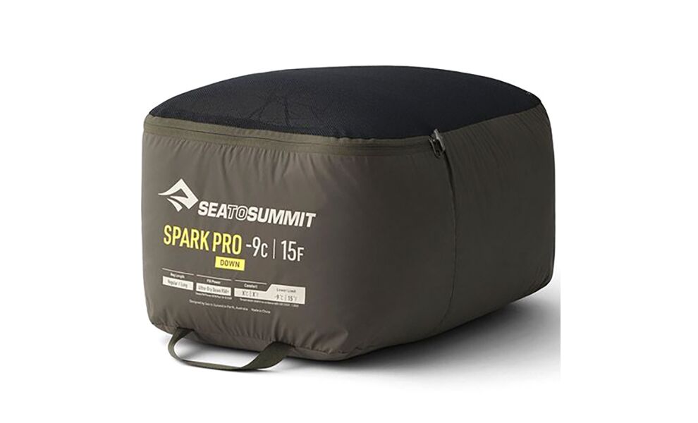 Демісезонний пуховий спальник Sea to Summit Spark Pro -9C 2025 - Long до -9°C: з капюшоном, Максимальний зріст користувача: 198, Колір: Beluga Black, Сторона застібки: ліва, зображення 18