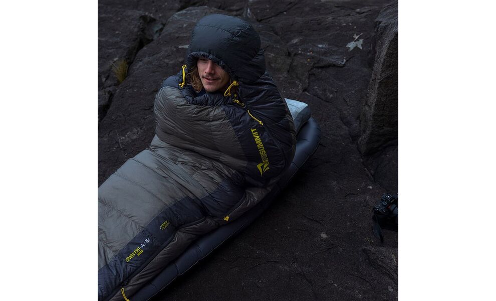Демісезонний пуховий спальник Sea to Summit Spark Pro -9C 2025 - Long до -9°C: з капюшоном, Максимальний зріст користувача: 198, Колір: Beluga Black, Сторона застібки: ліва, зображення 21