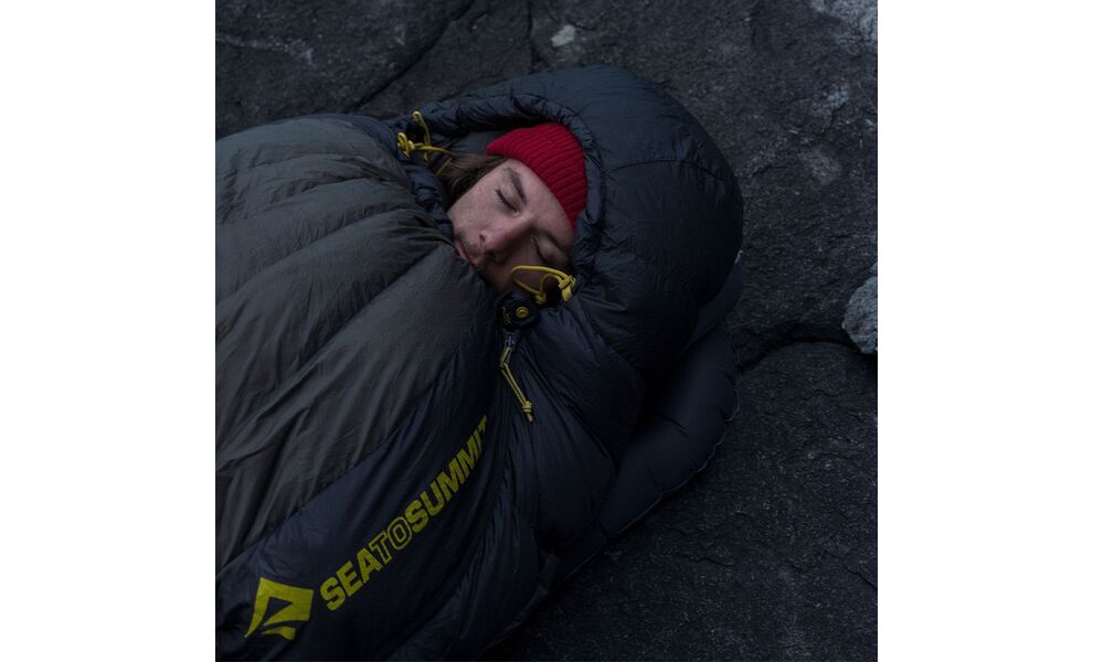 Демісезонний пуховий спальник Sea to Summit Spark Pro -9C 2025 - Long до -9°C: з капюшоном, Максимальний зріст користувача: 198, Колір: Beluga Black, Сторона застібки: ліва, зображення 22