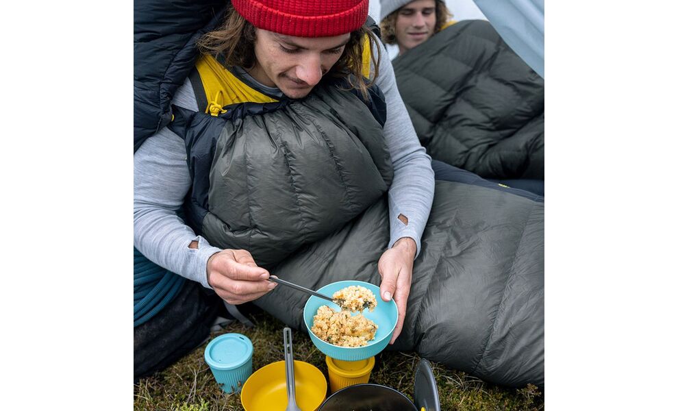 Демісезонний пуховий спальник Sea to Summit Spark Pro -9C 2025 - Long до -9°C: з капюшоном, Максимальний зріст користувача: 198, Колір: Beluga Black, Сторона застібки: ліва, зображення 28