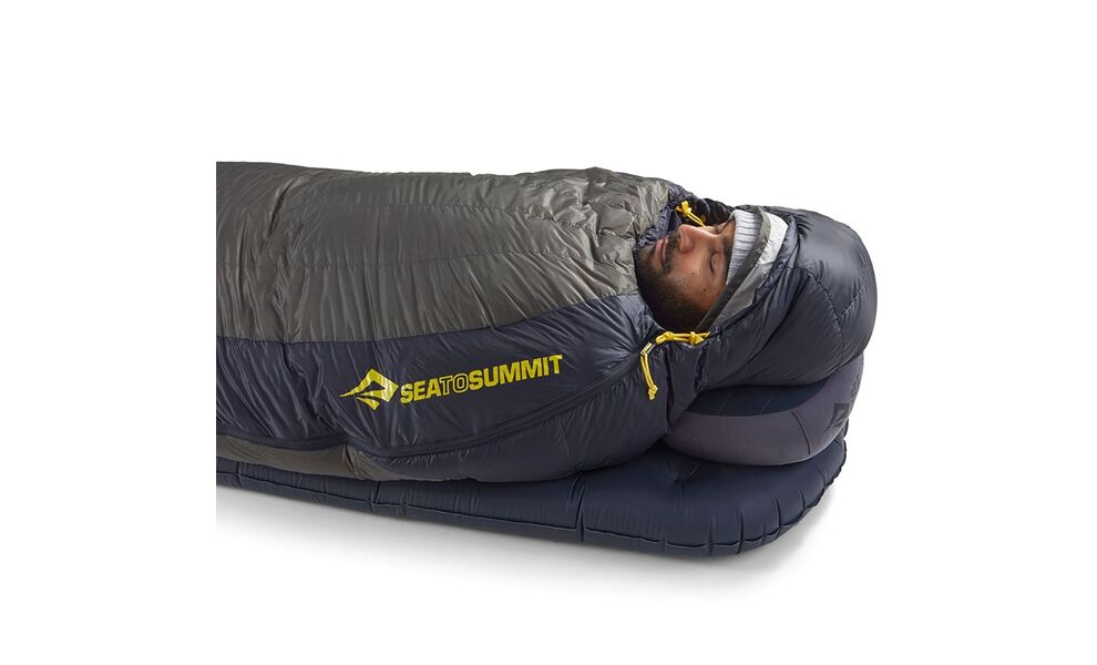 Демісезонний пуховий спальник Sea to Summit Spark Pro -9C 2025 - Long до -9°C: з капюшоном, Максимальний зріст користувача: 198, Колір: Beluga Black, Сторона застібки: ліва, зображення 15