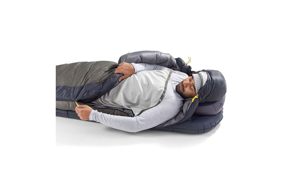Демісезонний пуховий спальник Sea to Summit Spark Pro -9C 2025 - Long до -9°C: з капюшоном, Максимальний зріст користувача: 198, Колір: Beluga Black, Сторона застібки: ліва, зображення 13