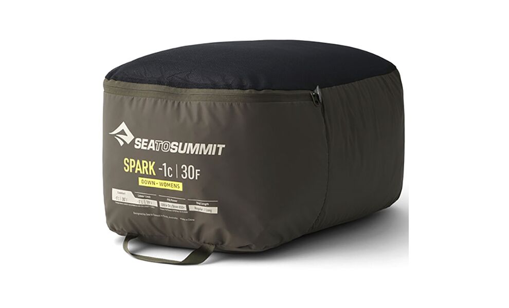 Демісезонний пуховий спальник Sea to Summit Spark Women's -1C - Long до -7°C: з капюшоном, Максимальний зріст користувача: 185, Колір: Pewter Grey, Сторона застібки: права, зображення 15