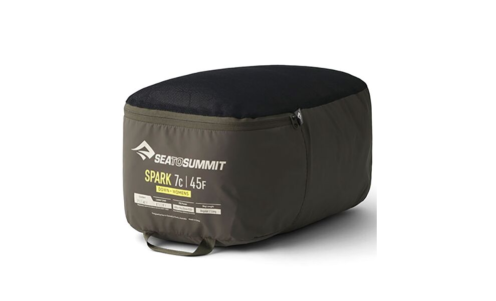 Літній пуховий спальник Sea to Summit Spark Women's +7C - Regular до 4°C: з капюшоном, Максимальний зріст користувача: 170, Колір: Pewter Grey, Сторона застібки: права, зображення 15