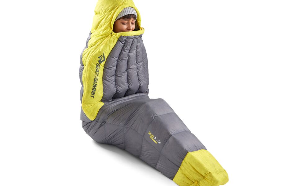 Літній пуховий спальник Sea to Summit Spark Women's +7C - Regular до 4°C: з капюшоном, Максимальний зріст користувача: 170, Колір: Pewter Grey, Сторона застібки: права, зображення 8