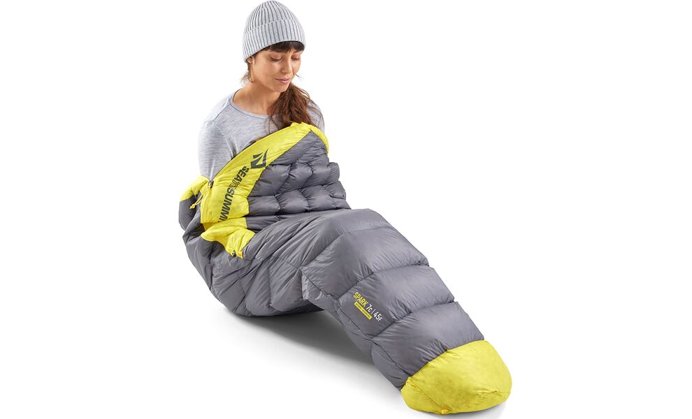 Літній пуховий спальник Sea to Summit Spark Women's +7C - Regular до 4°C: з капюшоном, Максимальний зріст користувача: 170, Колір: Pewter Grey, Сторона застібки: права, зображення 7