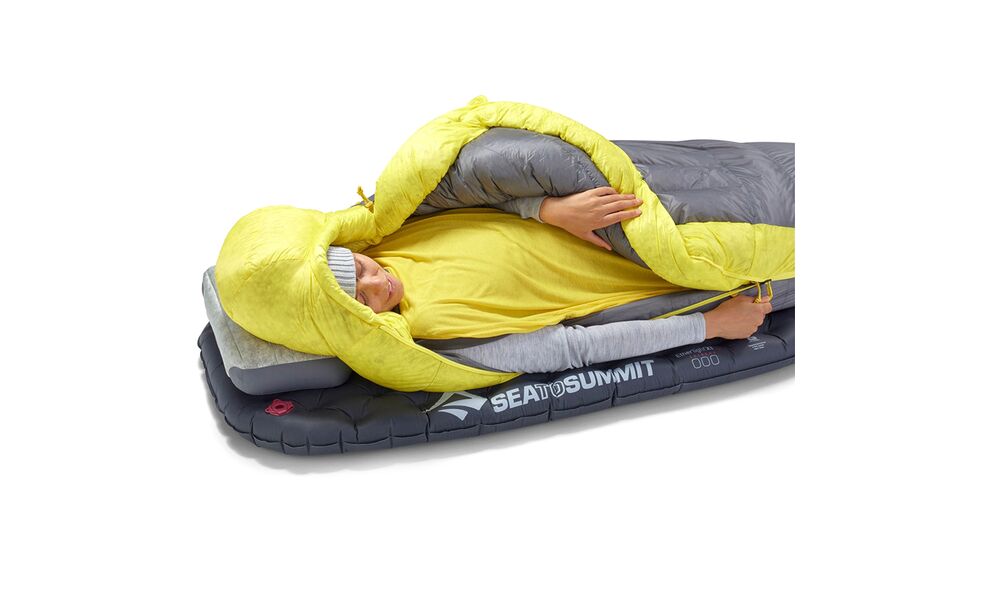 Демісезонний пуховий спальник Sea to Summit Spark Women's -9C - Long до -15°C: з капюшоном, Максимальний зріст користувача: 185, Колір: Pewter Grey, Сторона застібки: права, зображення 10