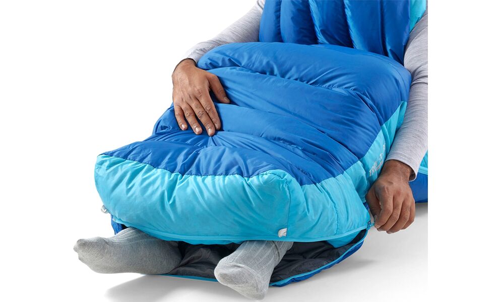 Демісезонний пуховий спальник Sea to Summit Trek -1C - Regular до -1°C: з капюшоном, Максимальний зріст користувача: 185, Колір: Snorkel Blue, Сторона застібки: ліва, зображення 13