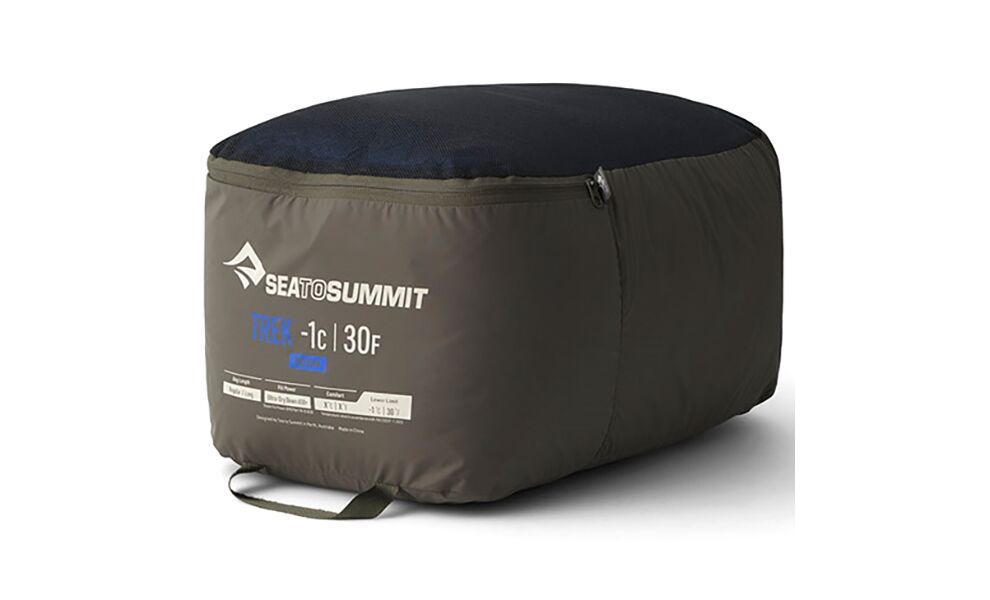 Демісезонний пуховий спальник Sea to Summit Trek -1C - Long до -1°C: з капюшоном, Максимальний зріст користувача: 198, Колір: Snorkel Blue, Сторона застібки: ліва, зображення 16