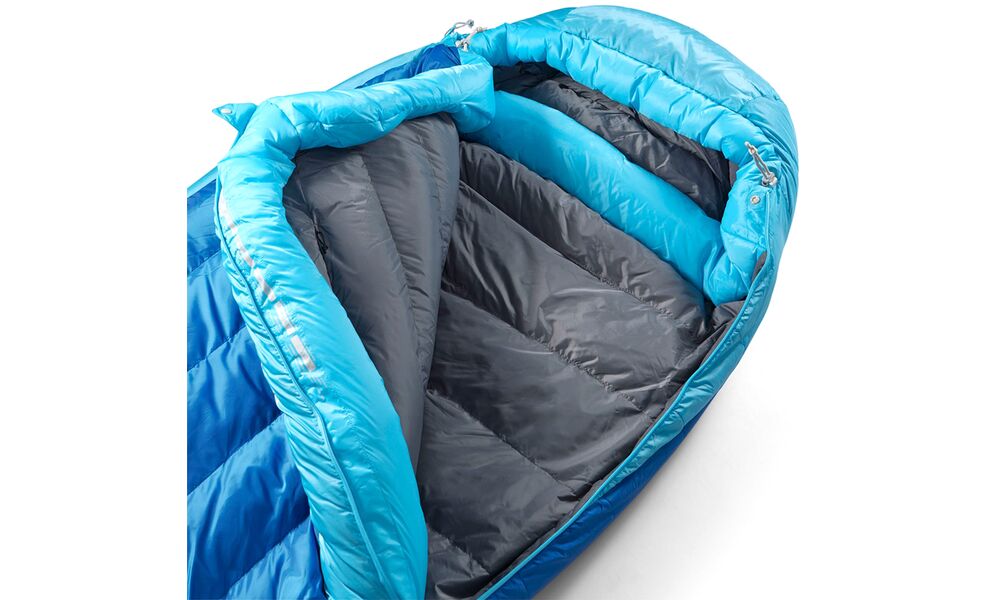 Демісезонний пуховий спальник Sea to Summit Trek -1C - Regular до -1°C: з капюшоном, Максимальний зріст користувача: 185, Колір: Snorkel Blue, Сторона застібки: ліва, зображення 7