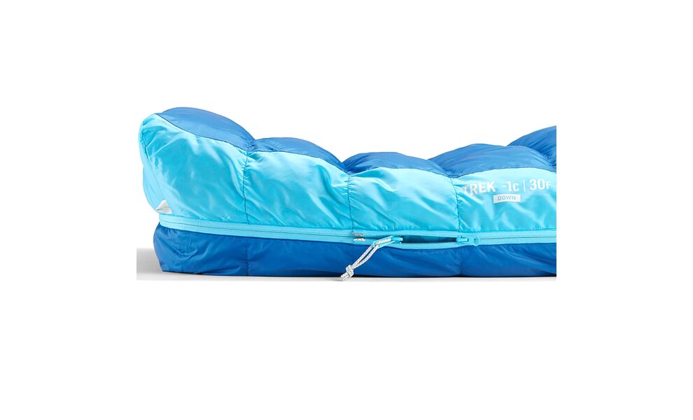 Демісезонний пуховий спальник Sea to Summit Trek -9C - Long до -9°C: з капюшоном, Максимальний зріст користувача: 198, Колір: Snorkel Blue, Сторона застібки: ліва, зображення 9