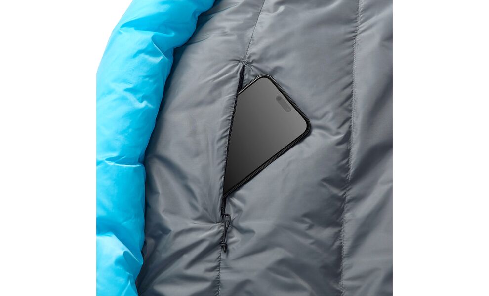 Демісезонний пуховий спальник Sea to Summit Trek -9C - Long до -9°C: з капюшоном, Максимальний зріст користувача: 198, Колір: Snorkel Blue, Сторона застібки: ліва, зображення 10