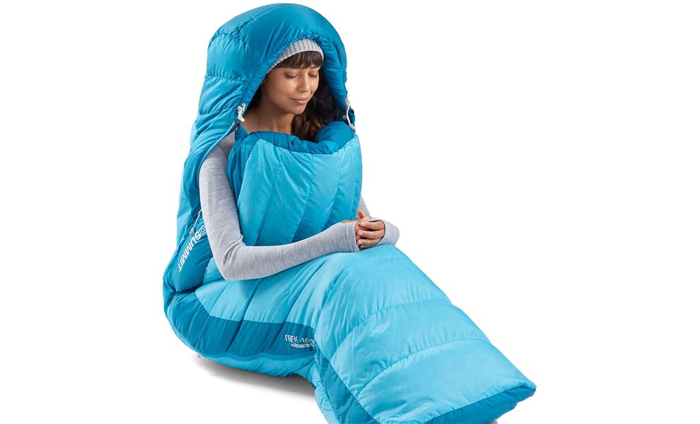 Демісезонний пуховий спальник Sea to Summit Trek Women's -9C - Regular до -16°C: з капюшоном, Максимальний зріст користувача: 170, Колір: Blue Atoll, Сторона застібки: права, зображення 9