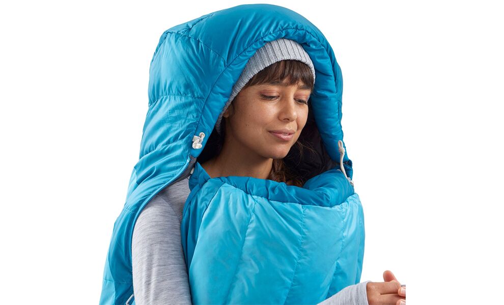 Демісезонний пуховий спальник Sea to Summit Trek Women's -9C - Regular до -16°C: з капюшоном, Максимальний зріст користувача: 170, Колір: Blue Atoll, Сторона застібки: права, зображення 10