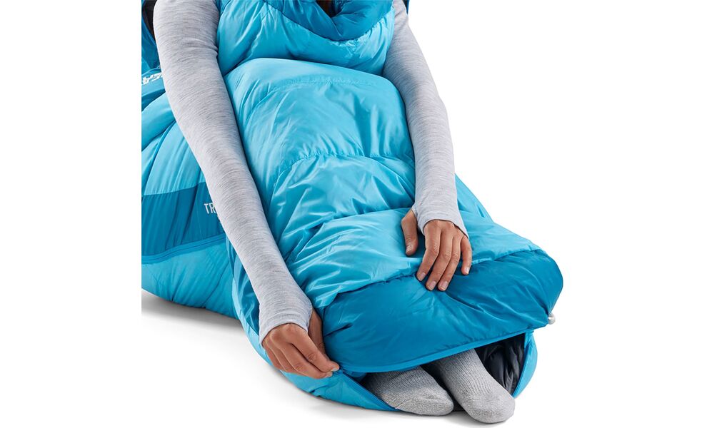 Демісезонний пуховий спальник Sea to Summit Trek Women's -9C - Regular до -16°C: з капюшоном, Максимальний зріст користувача: 170, Колір: Blue Atoll, Сторона застібки: права, зображення 11