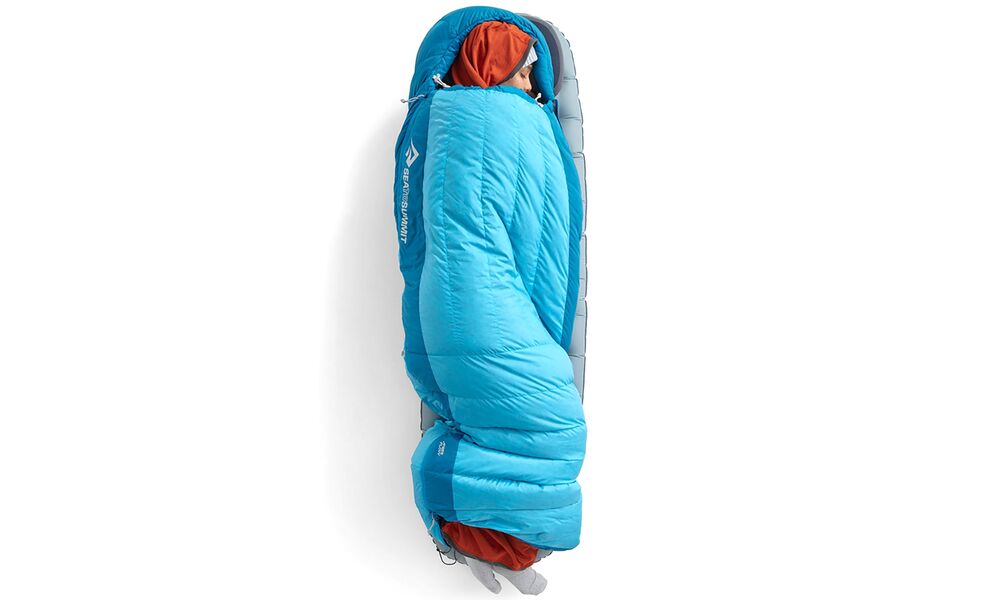 Демісезонний пуховий спальник Sea to Summit Trek Women's -9C - Regular до -16°C: з капюшоном, Максимальний зріст користувача: 170, Колір: Blue Atoll, Сторона застібки: права, зображення 15