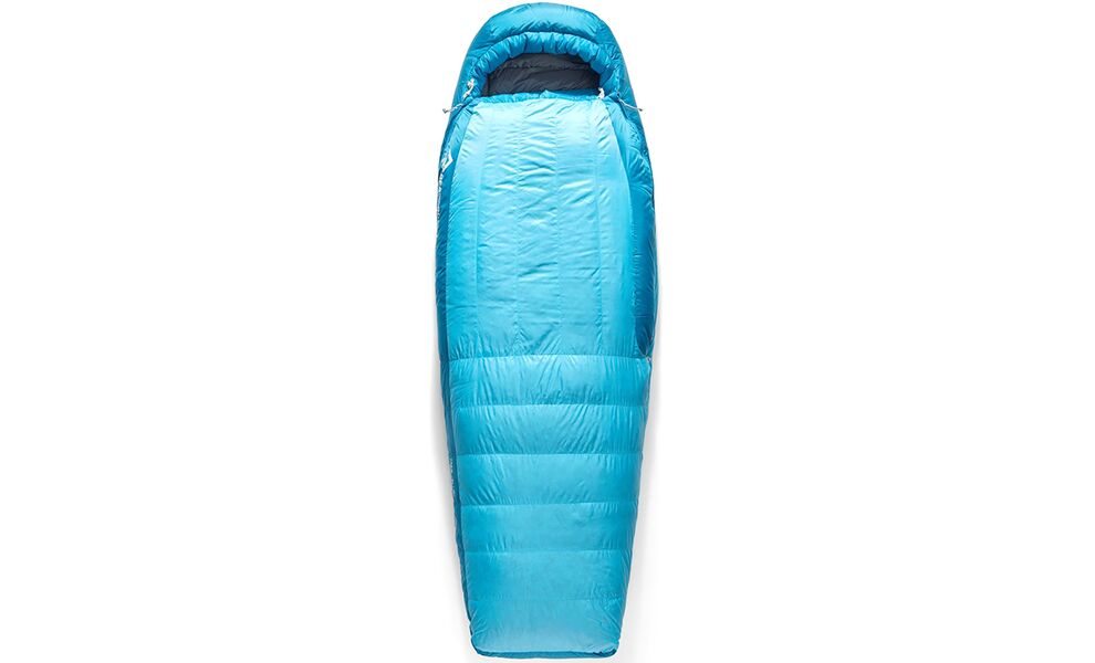 Демісезонний пуховий спальник Sea to Summit Trek Women's -9C - Regular до -16°C: з капюшоном, Максимальний зріст користувача: 170, Колір: Blue Atoll, Сторона застібки: права, зображення 2