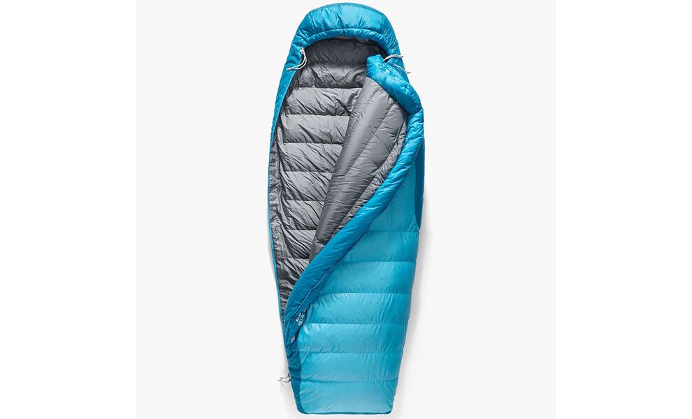Демісезонний пуховий спальник Sea to Summit Trek Women's -9C - Regular до -16°C: з капюшоном, Максимальний зріст користувача: 170, Колір: Blue Atoll, Сторона застібки: права, зображення 3