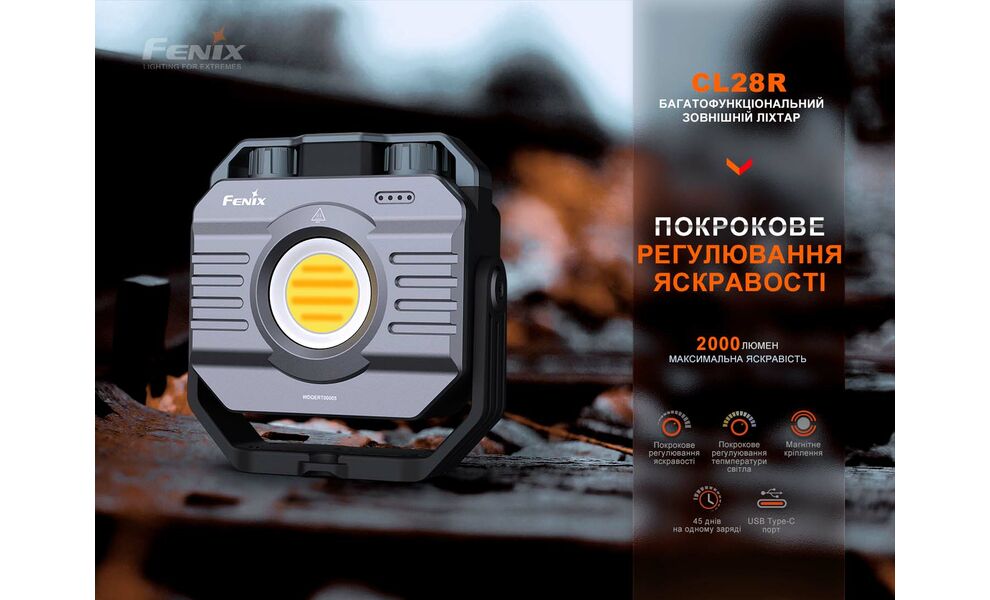 Кемпінговий ліхтар з функцією павербанк Fenix CL28R: червоне світло, USB Type-C, зображення 7