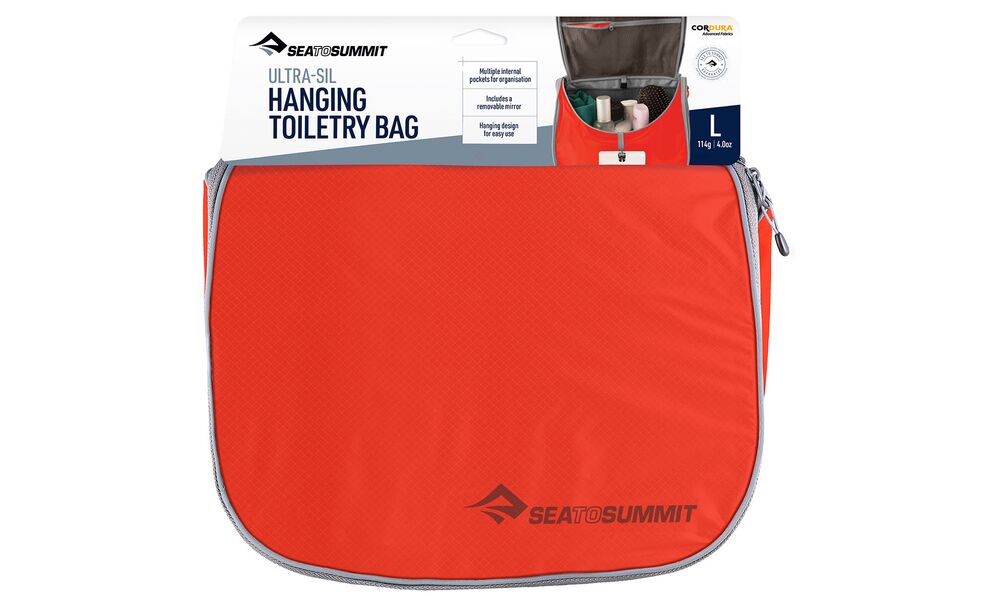 Косметичка Sea to Summit Ultra-Sil Hanging Toiletry Bag - L (Spicy Orange), Тип розміру: L, Колір: Spicy Orange, зображення 2