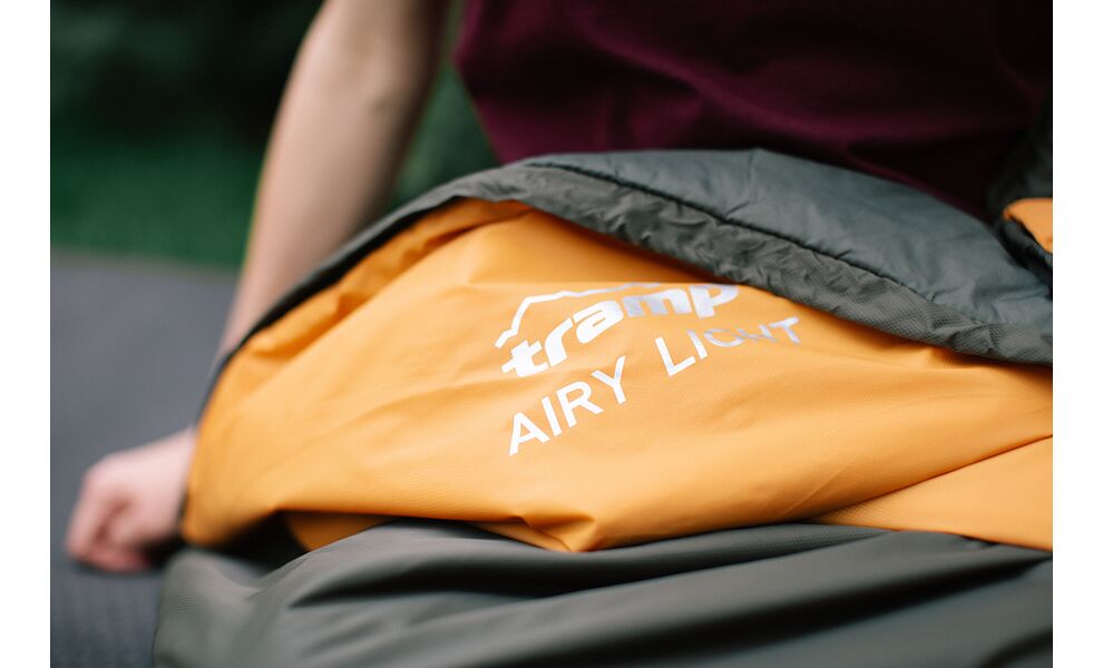 Літній кемпінговий спальник-ковдра Tramp Airy Light (Yellow) до 10°C, Максимальний зріст користувача: 185, Колір: Yellow/Grey, Сторона застібки: ліва, зображення 14