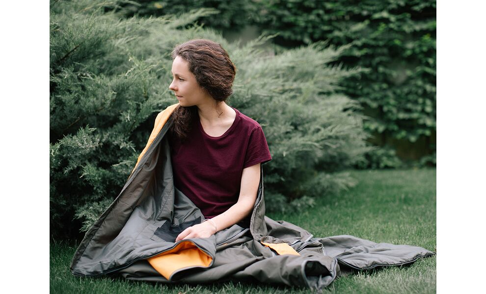 Літній кемпінговий спальник-ковдра Tramp Airy Light (Yellow) до 10°C, Максимальний зріст користувача: 185, Колір: Yellow/Grey, Сторона застібки: права, зображення 20