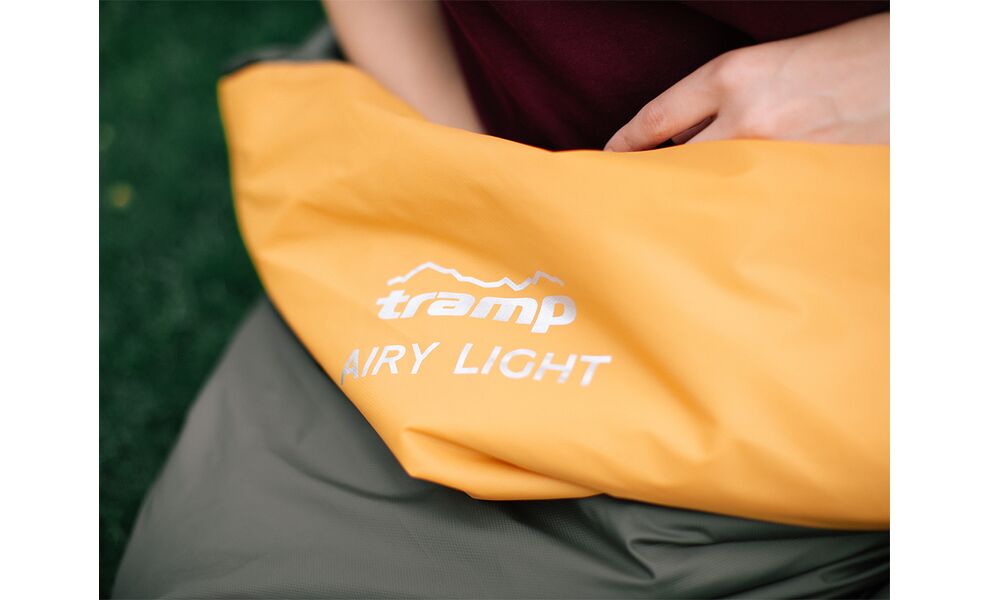 Літній кемпінговий спальник-ковдра Tramp Airy Light (Yellow) до 10°C, Максимальний зріст користувача: 185, Колір: Yellow/Grey, Сторона застібки: права, зображення 24