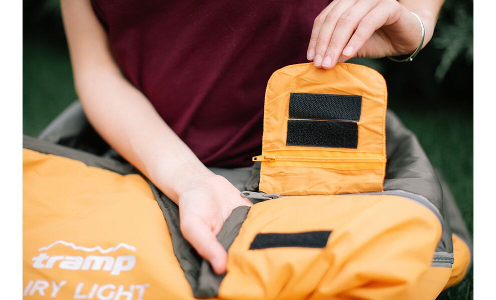 Літній кемпінговий спальник-ковдра Tramp Airy Light (Yellow) до 10°C, Максимальний зріст користувача: 185, Колір: Yellow/Grey, Сторона застібки: права, зображення 25