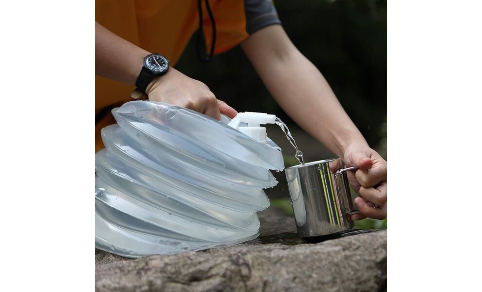 Туристична складна каністра для води з краном AceCamp Jerrycan на 10 л, Об'єм: 10, Колір виробника: Grey, зображення 4