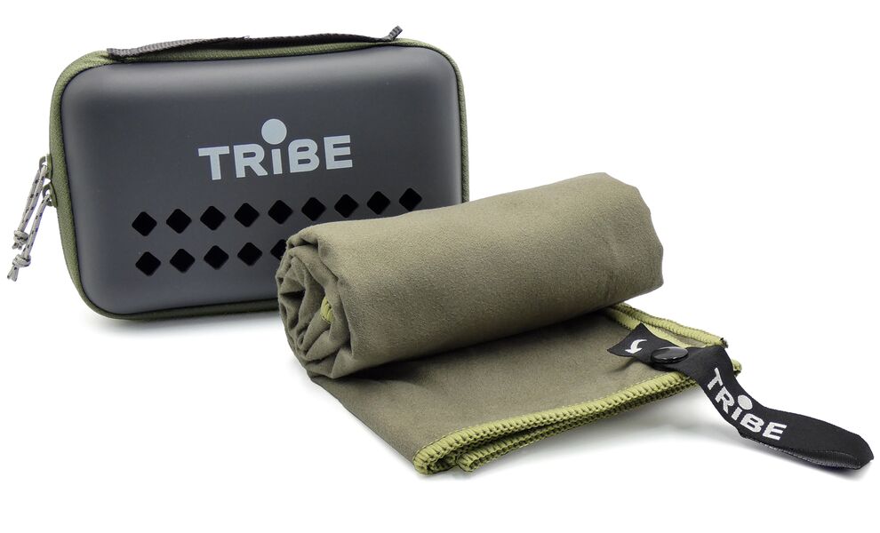 Швидкосохнучий рушник з мікрофібри з чохлом Tribe Pocket Towel - XL (Army Green), 150x75 см, Тип розміру: XL, Колір: Army Green, зображення 6